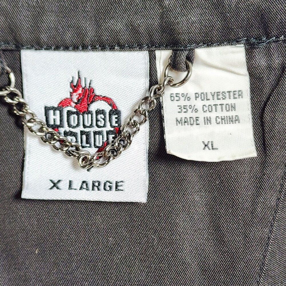 House Of Blues Charcoal Short Sleeve Button-Up Shirt Mens X-Large - Picture 7 of 11